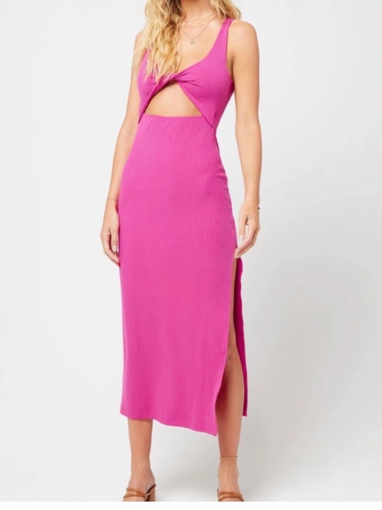 L* Space X Revolve Nico Cut Out Midi Dress - Pink- Reversible L